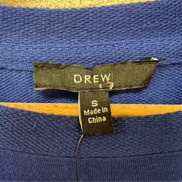 NWT Drew By Anthropologie Cobalt Blue Knit Ruffled Top Sz S - Picture 3 of 5